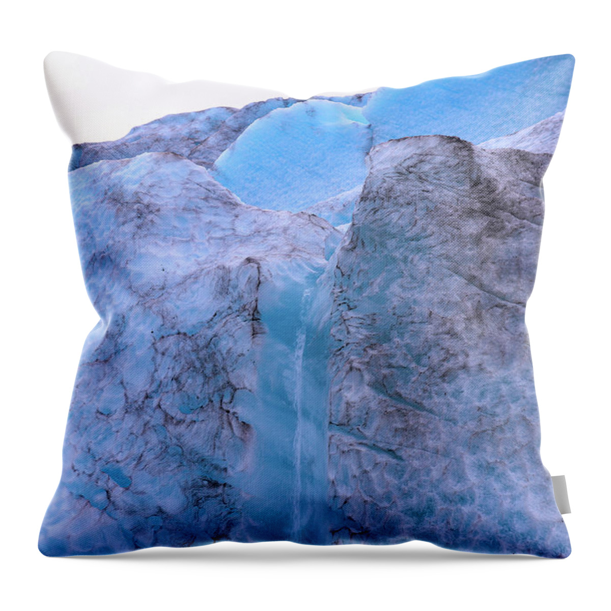 Alaska Throw Pillow featuring the photograph A Glacial Spigot by Ed Williams
