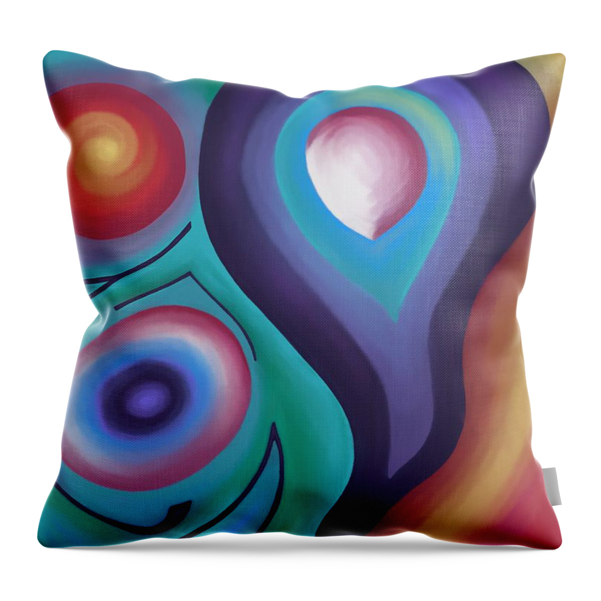 Soft Pastels Throw Pillow featuring the digital art A Mothers Love by Standing Crow