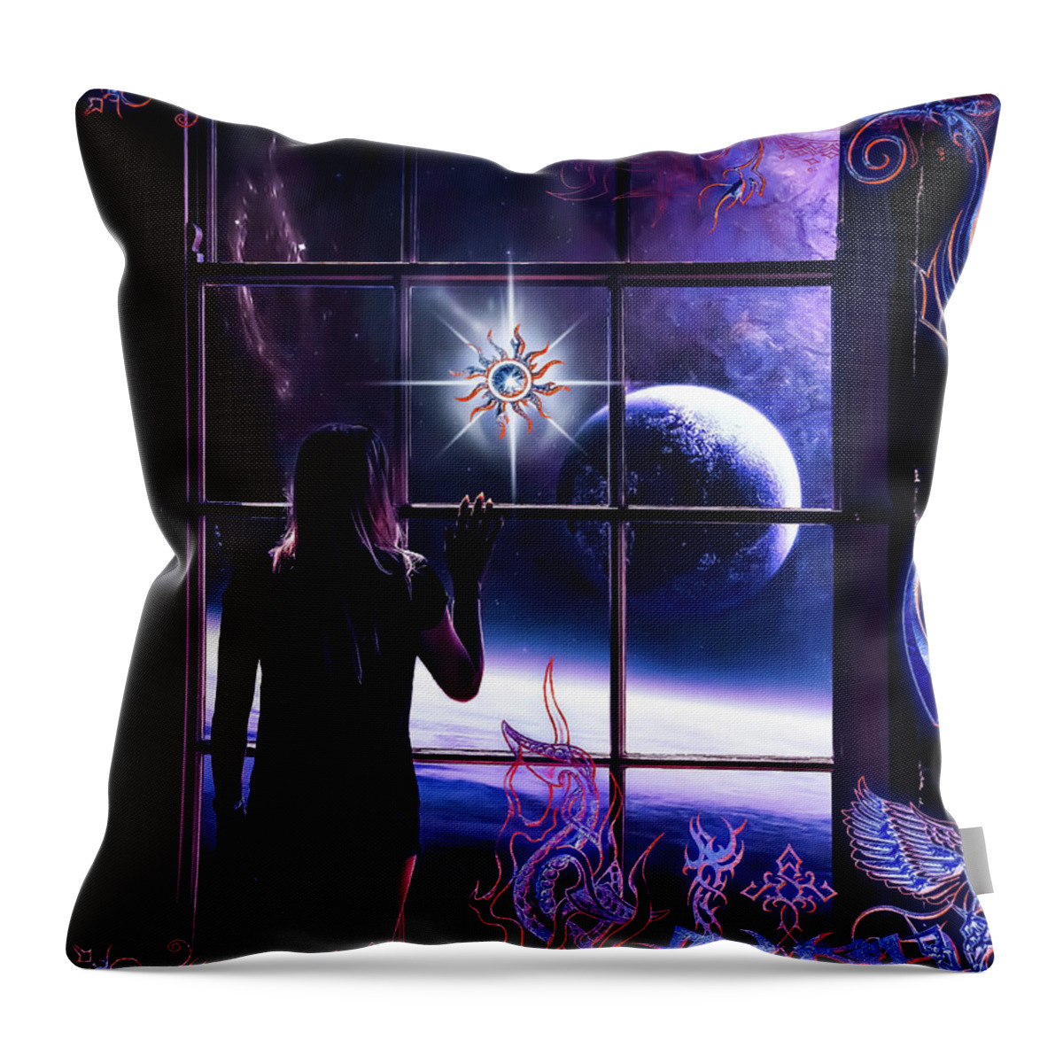 World Throw Pillow featuring the digital art A New World by Michael Damiani