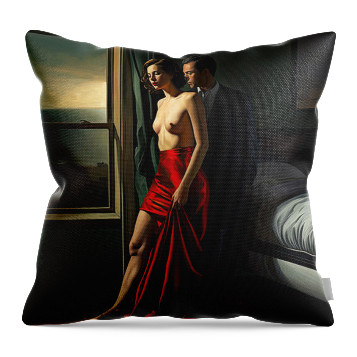 Man Throw Pillow featuring the painting A Night to remember by My Head Cinema
