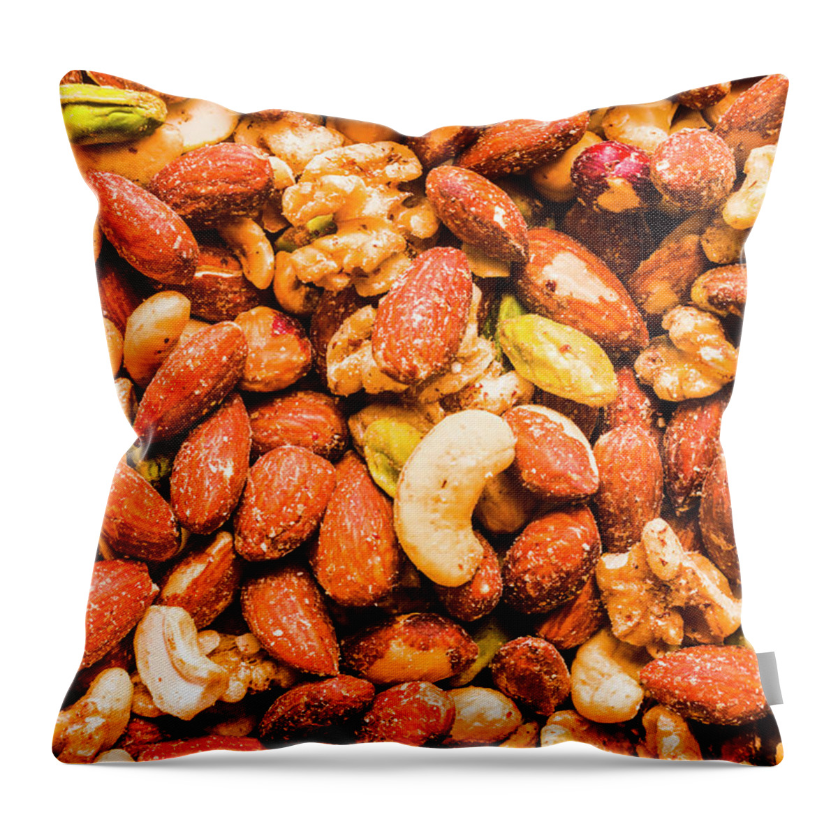 Raw Throw Pillow featuring the photograph A nutty mix by Jorgo Photography