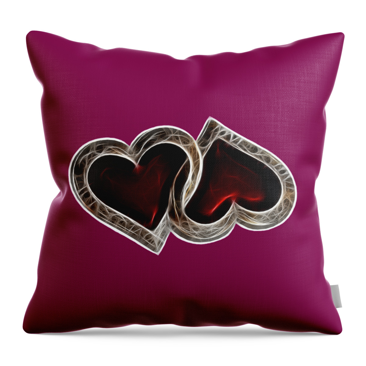 Heart Throw Pillow featuring the photograph A Pair Of Hearts - Horizontal by Shane Bechler