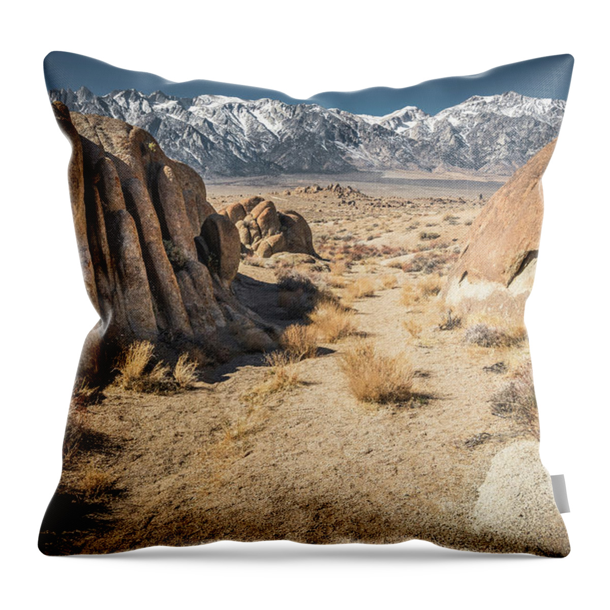 Alabama Hills Throw Pillow featuring the photograph A Path Chosen by Ryan Weddle