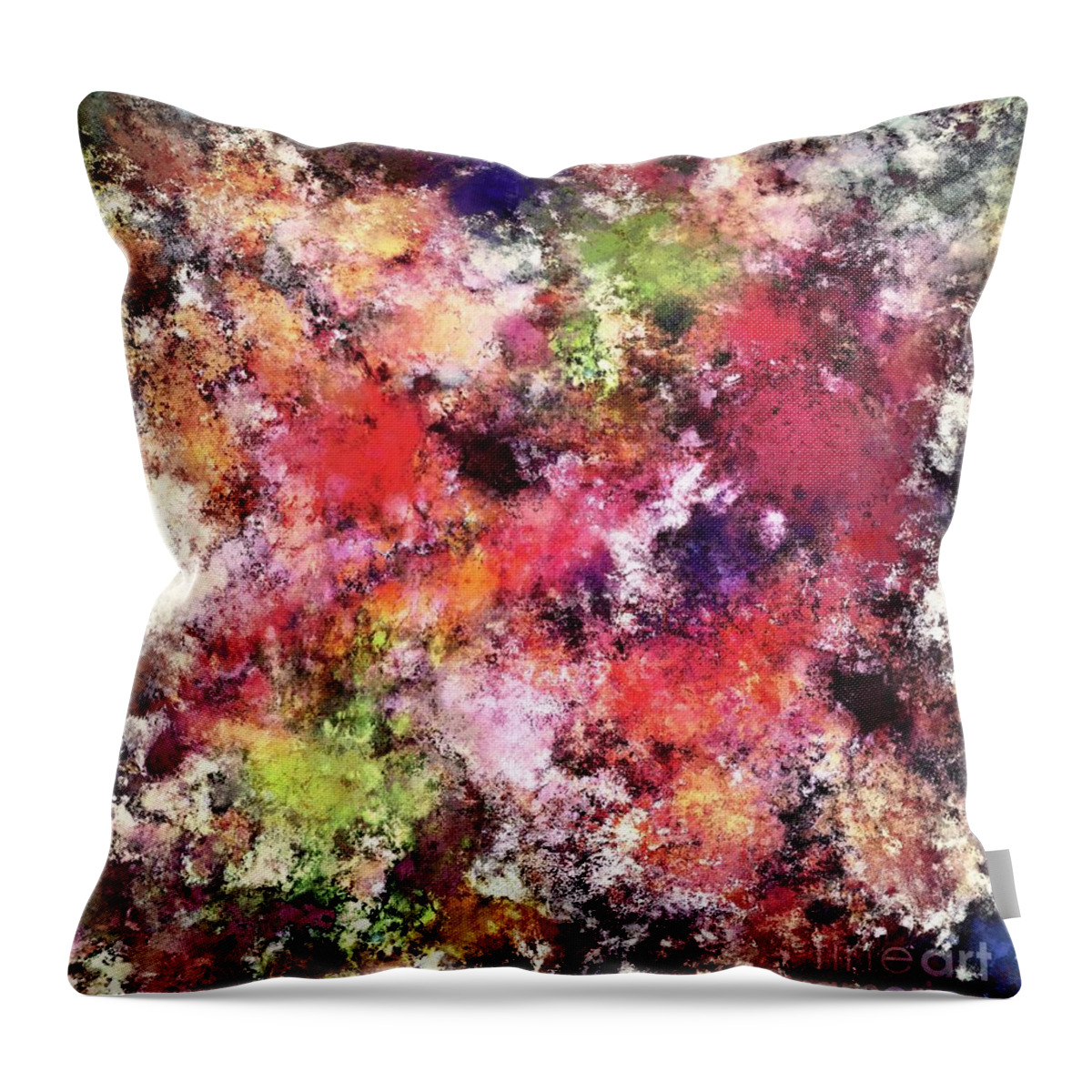 Pink Throw Pillow featuring the digital art A process of elimination by Keith Mills