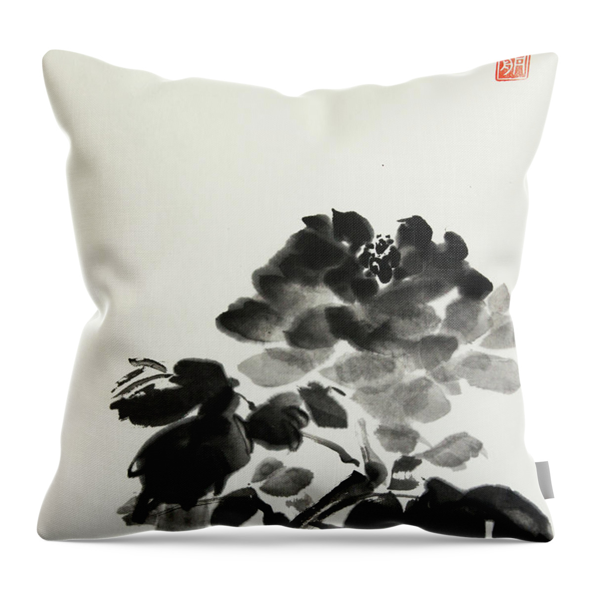 Rose Throw Pillow featuring the painting A Rose That Blooms by Nadja Van Ghelue
