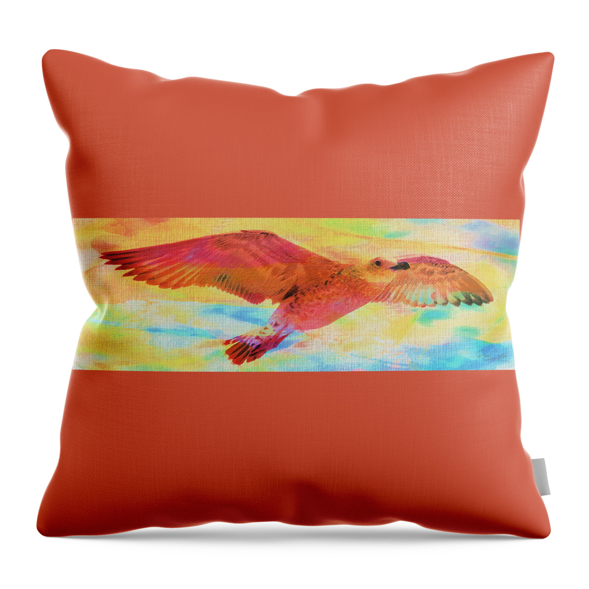Seagulls Throw Pillow featuring the photograph A Seagull Of Another Color by Rene Crystal