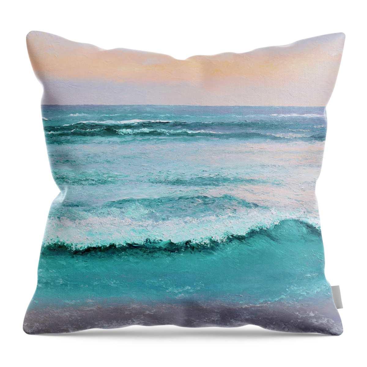 Ocean Throw Pillow featuring the painting A sense of calm, seascape by Jan Matson