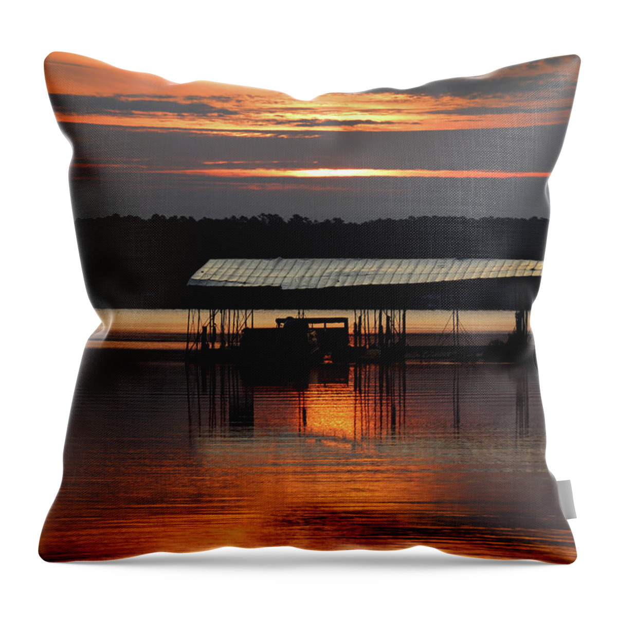 Lake Throw Pillow featuring the photograph A Sliver Lake Sunrise by Ed Williams