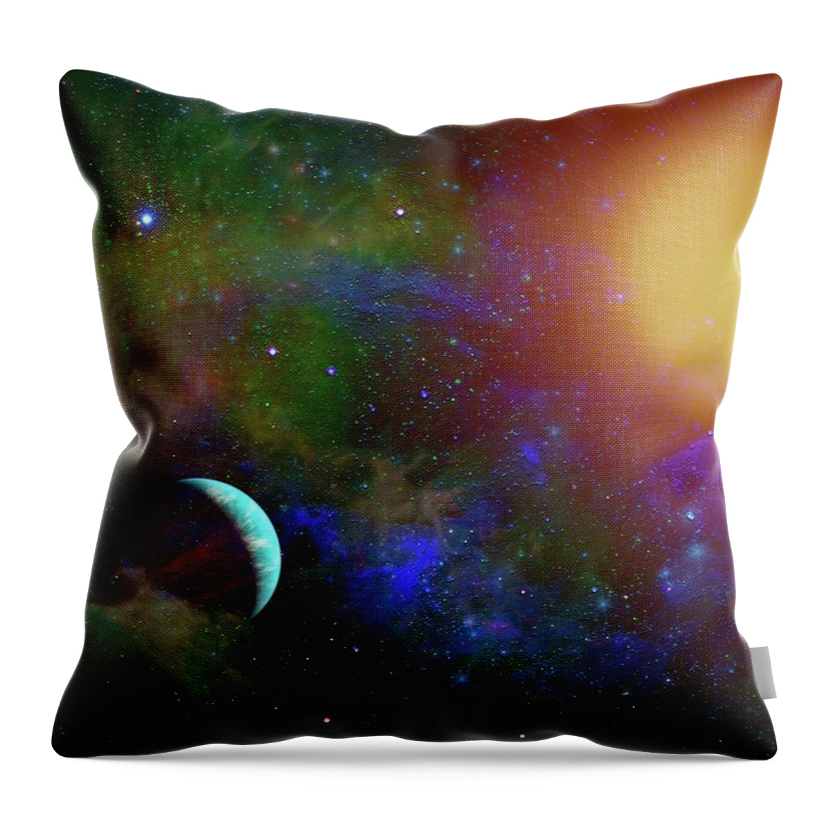  Throw Pillow featuring the digital art A Sun Going Red Giant by Don White Artdreamer