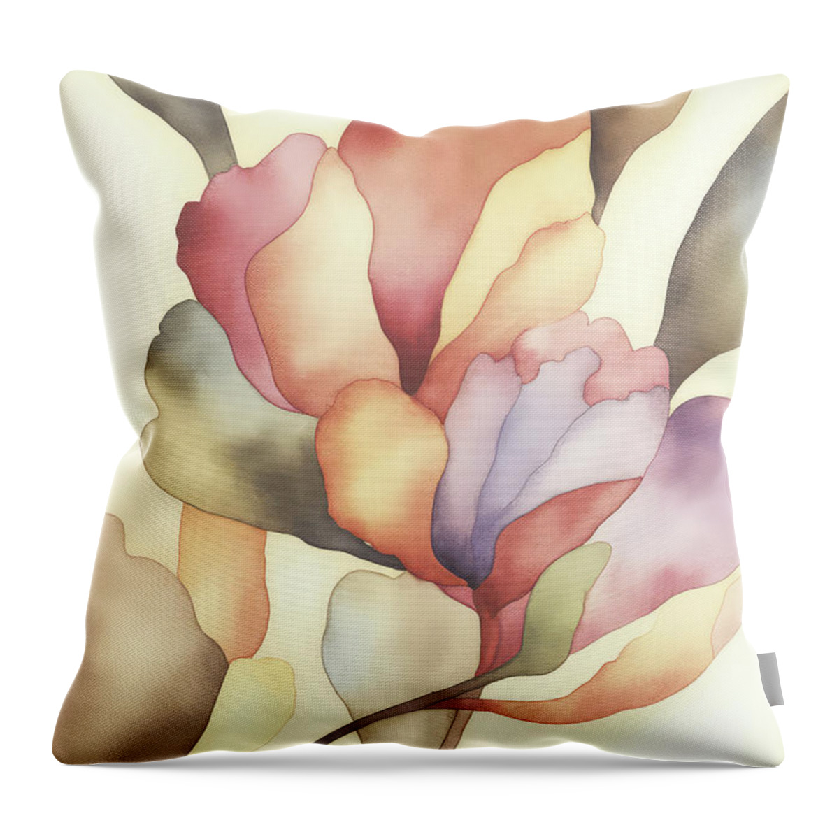 Abstract Throw Pillow featuring the painting A Symphony of Colors by Greg Collins