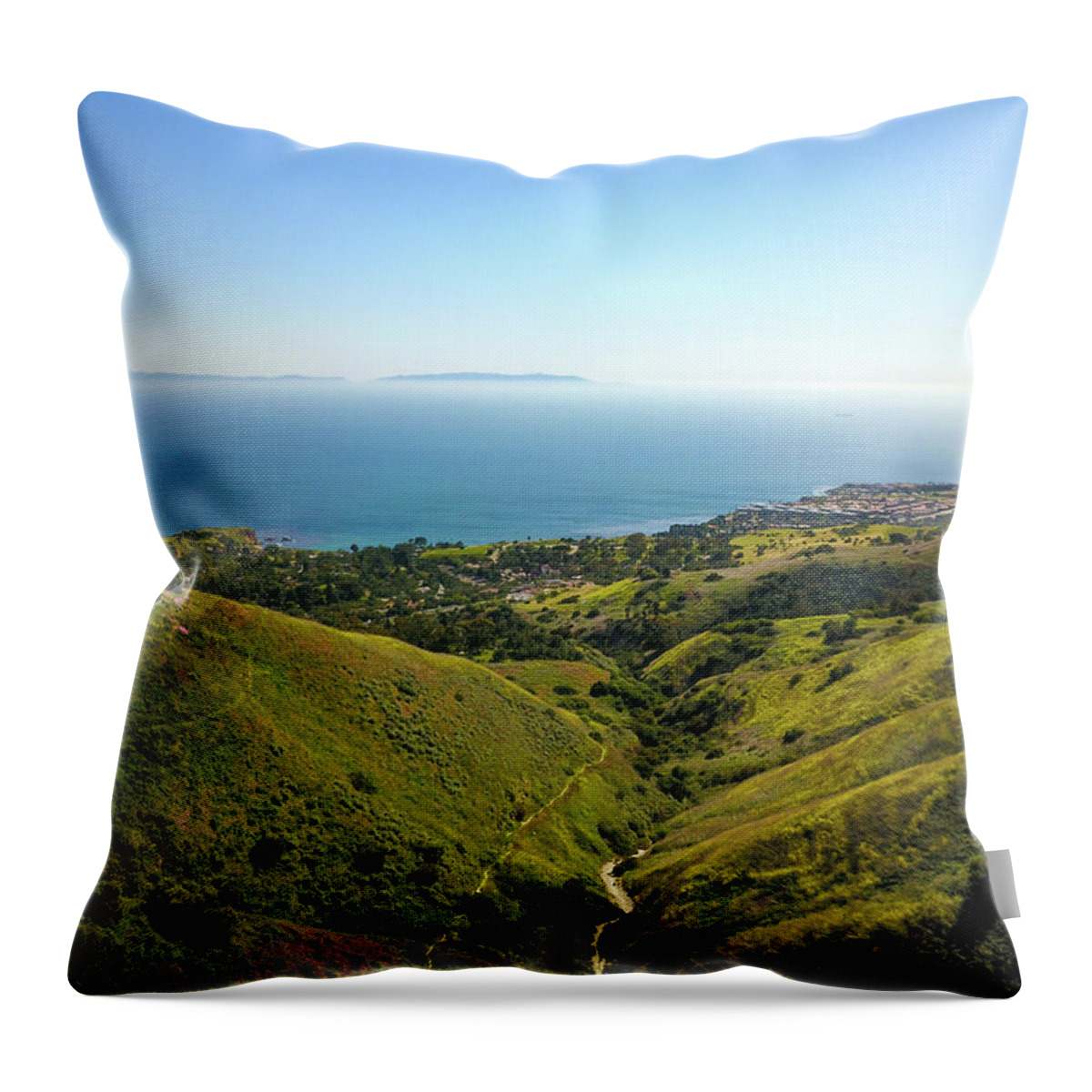 Ocean Throw Pillow featuring the photograph A View from a Cliff by Marcus Jones