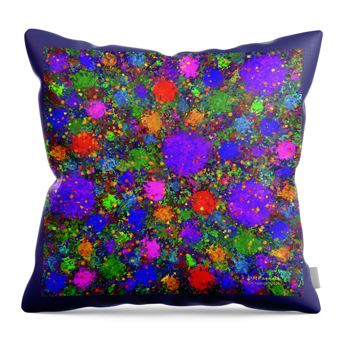 Abstract Throw Pillow featuring the digital art A View Of The Planets by Diane Parnell