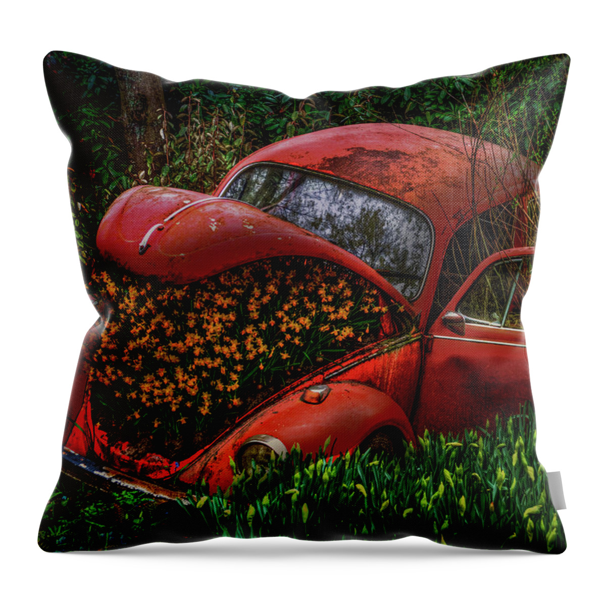 Volkswagen Throw Pillow featuring the photograph Abandon by Paul Wear