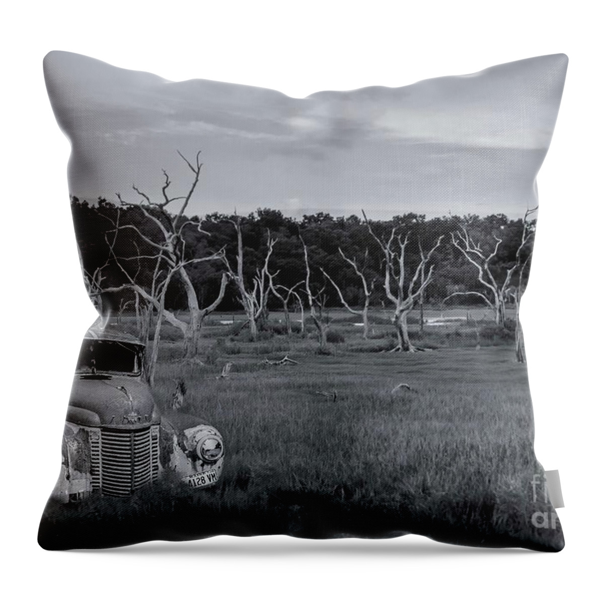 Abandoned Landscape Throw Pillow featuring the digital art Abandoned by Patti Powers