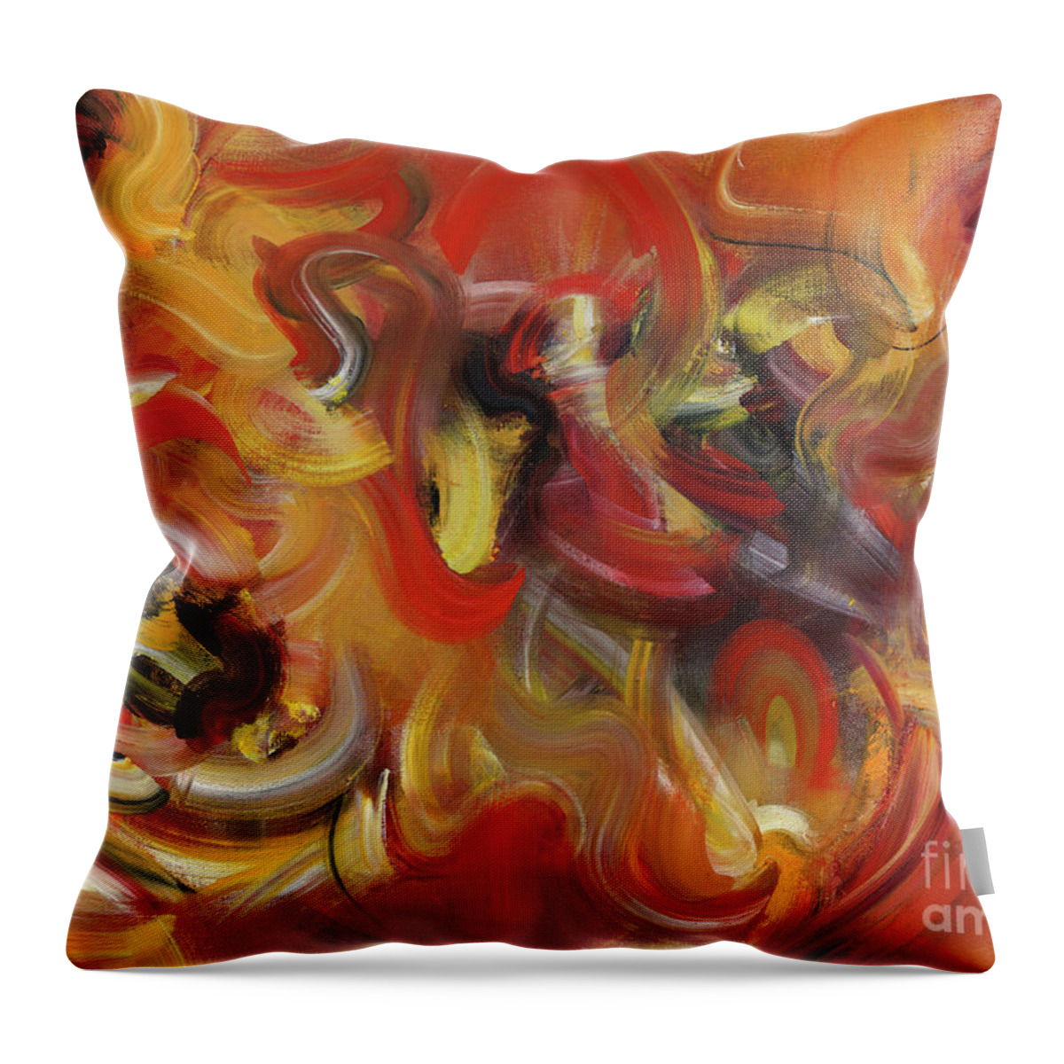 Oils Throw Pillow featuring the painting Abfackeln by Ritchard Rodriguez