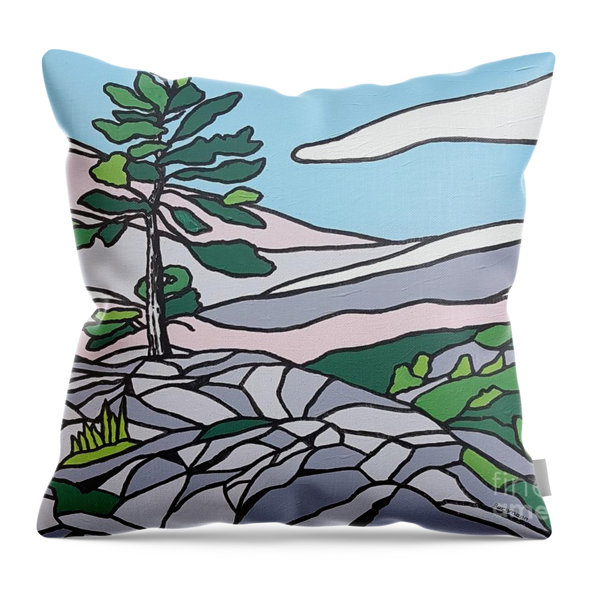 Landscape Throw Pillow featuring the painting Above it All by Petra Burgmann