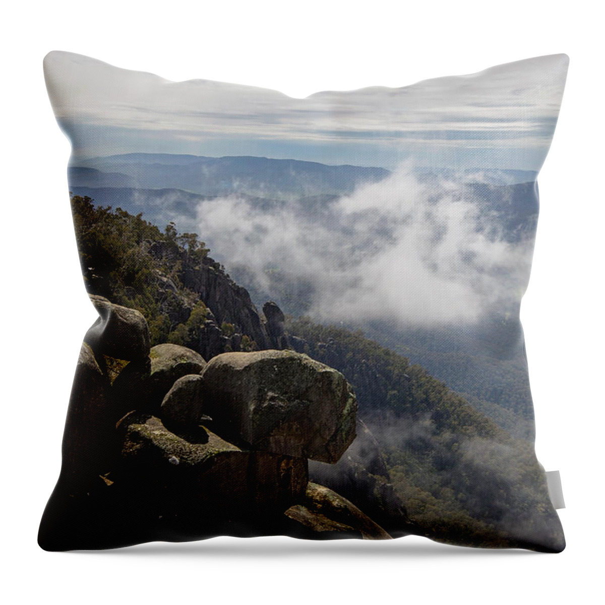 Mountain Throw Pillow featuring the photograph Above the Clouds by Linda Lees