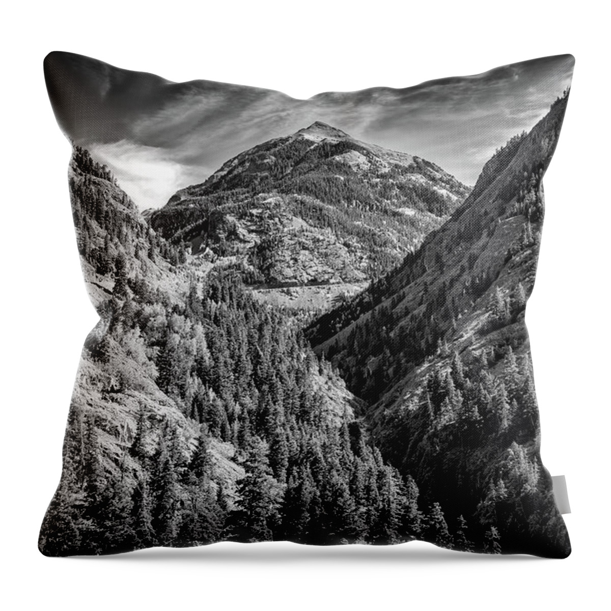 Colorado Throw Pillow featuring the photograph Abrams Mountain Black and White by Rick Berk