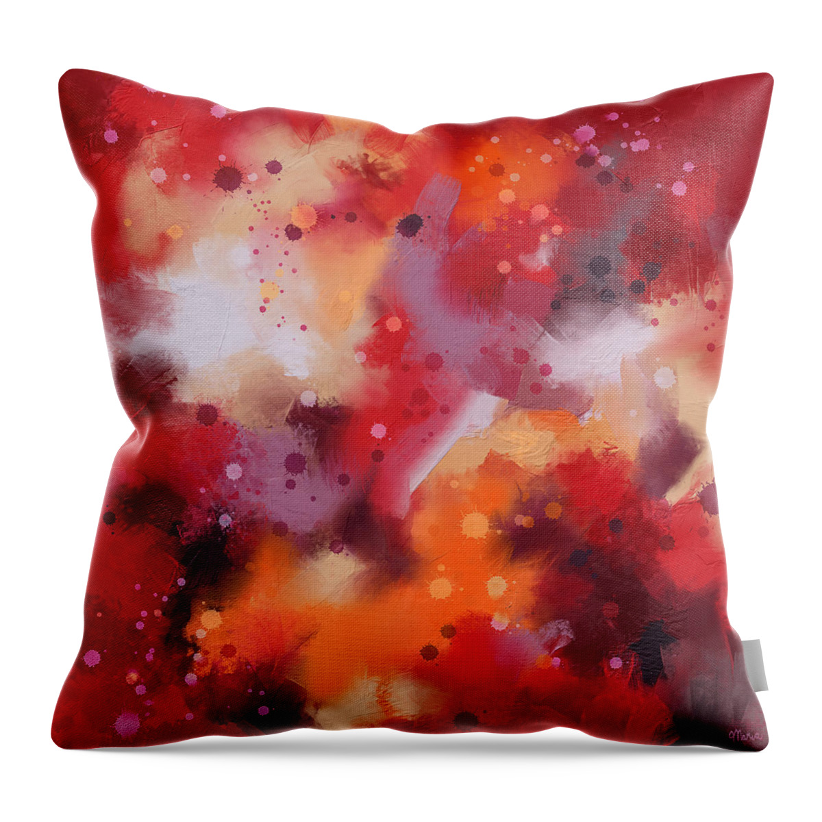 Abstract Throw Pillow featuring the digital art Abstract 102 by Maria Meester
