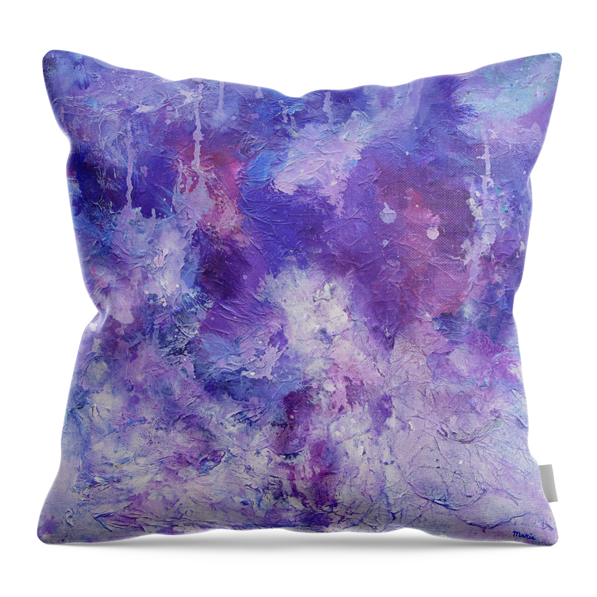 Abstract Throw Pillow featuring the painting Abstract 95 by Maria Meester