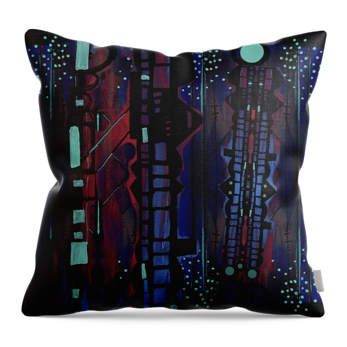 Abstract Throw Pillow featuring the painting Abstract #99 by Amy Shaw