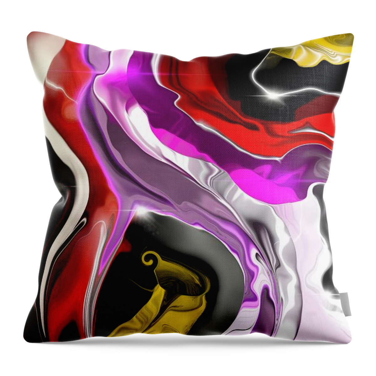 Abstract Throw Pillow featuring the painting Abstract art play of colors and play of light by Patricia Piotrak