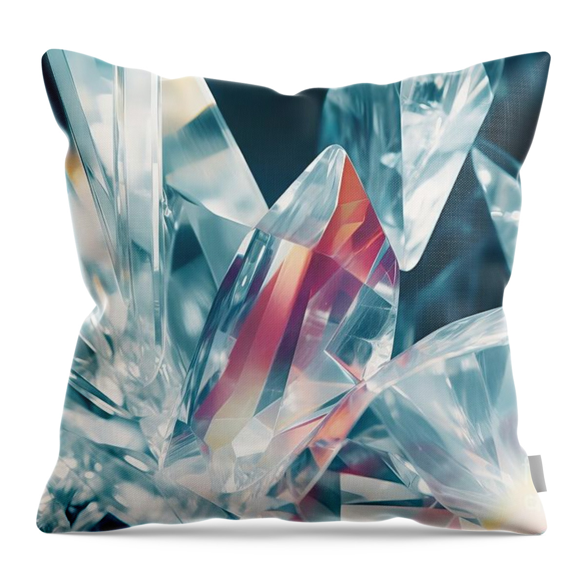 Crystal Throw Pillow featuring the painting Abstract Background Of Crystal Refractions by N Akkash