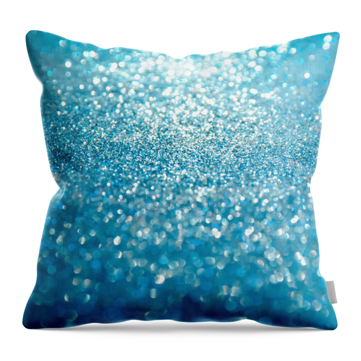 Glamour Throw Pillow featuring the photograph Abstract blue lights on background by Julien