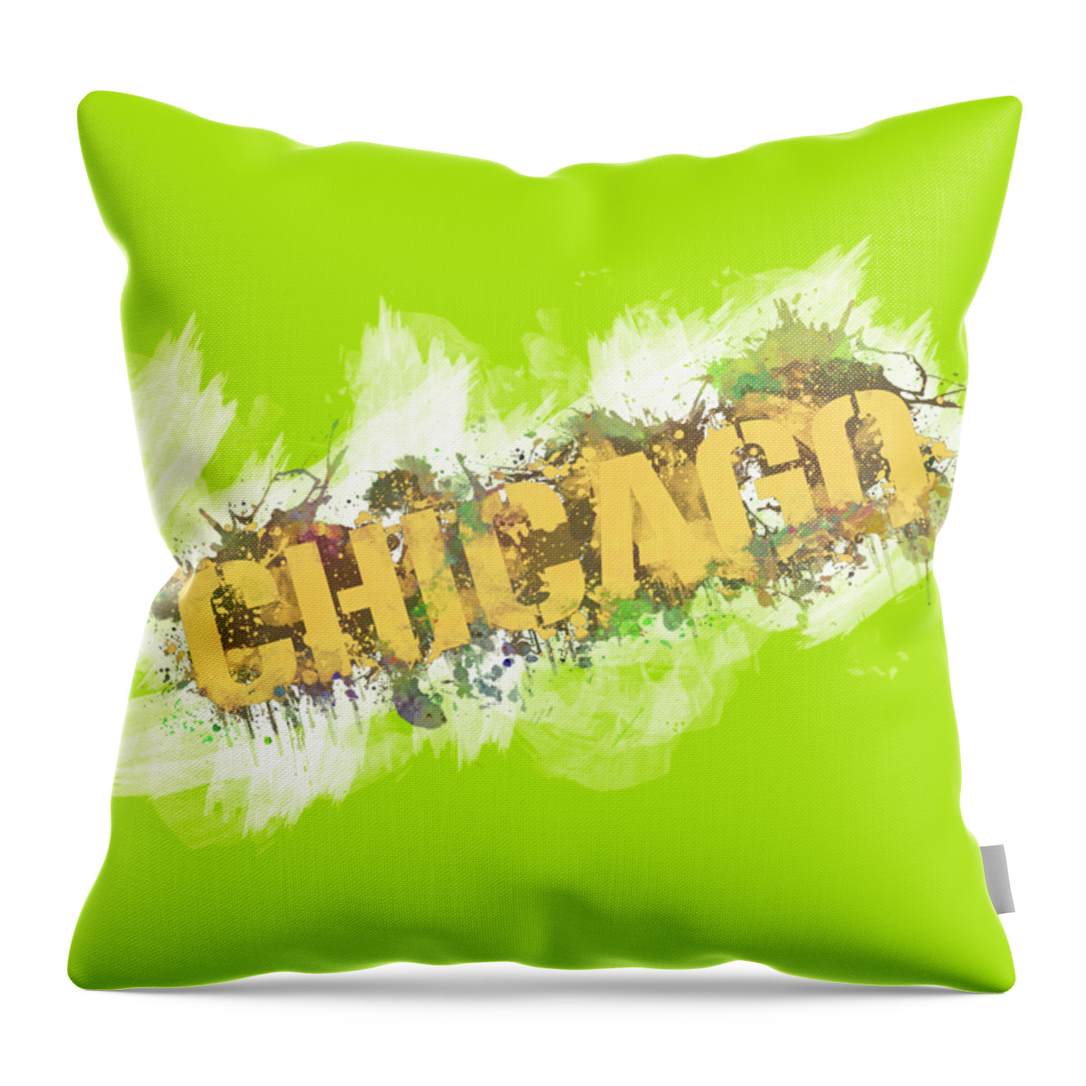 Abstract Chicago Throw Pillow featuring the painting Abstract Chicago Design - Illinois USA by Stefano Senise