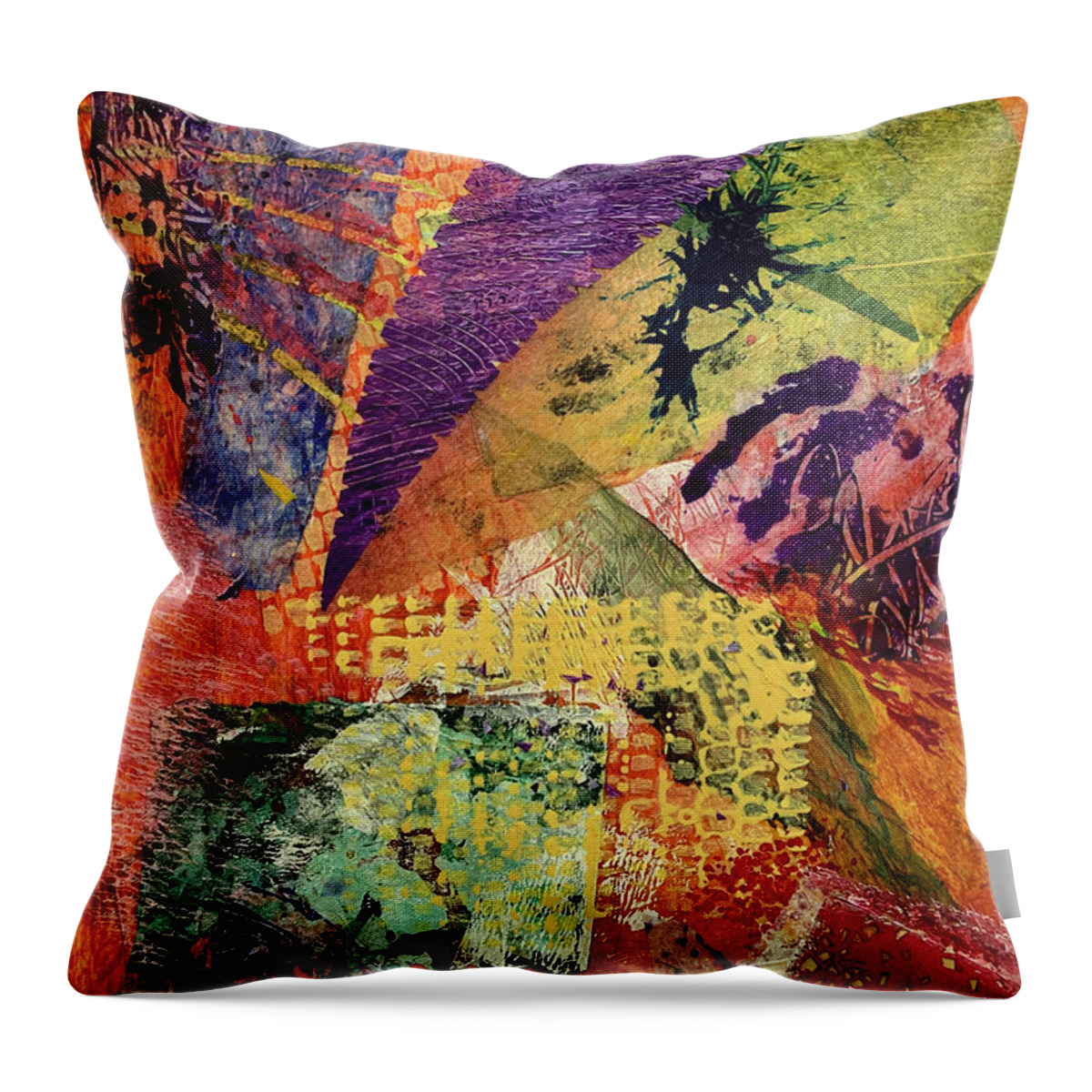 Collage Throw Pillow featuring the mixed media Abstract Collage #1 by Lorena Cassady