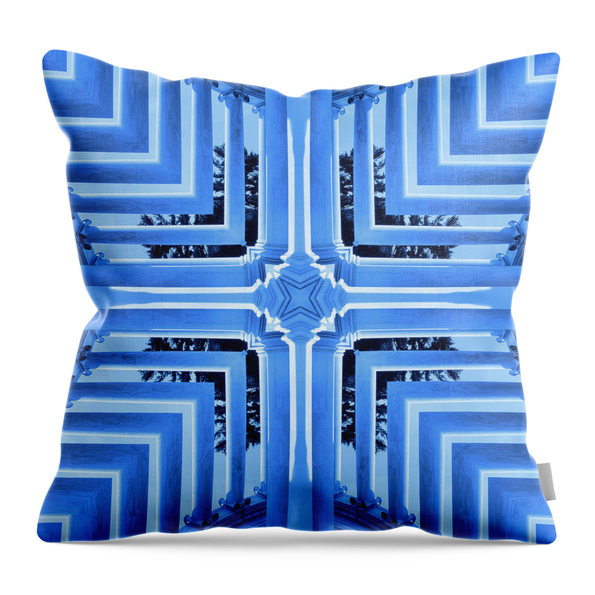 Pillars Throw Pillow featuring the photograph Abstract Columns 23 in Blue by Mike McGlothlen