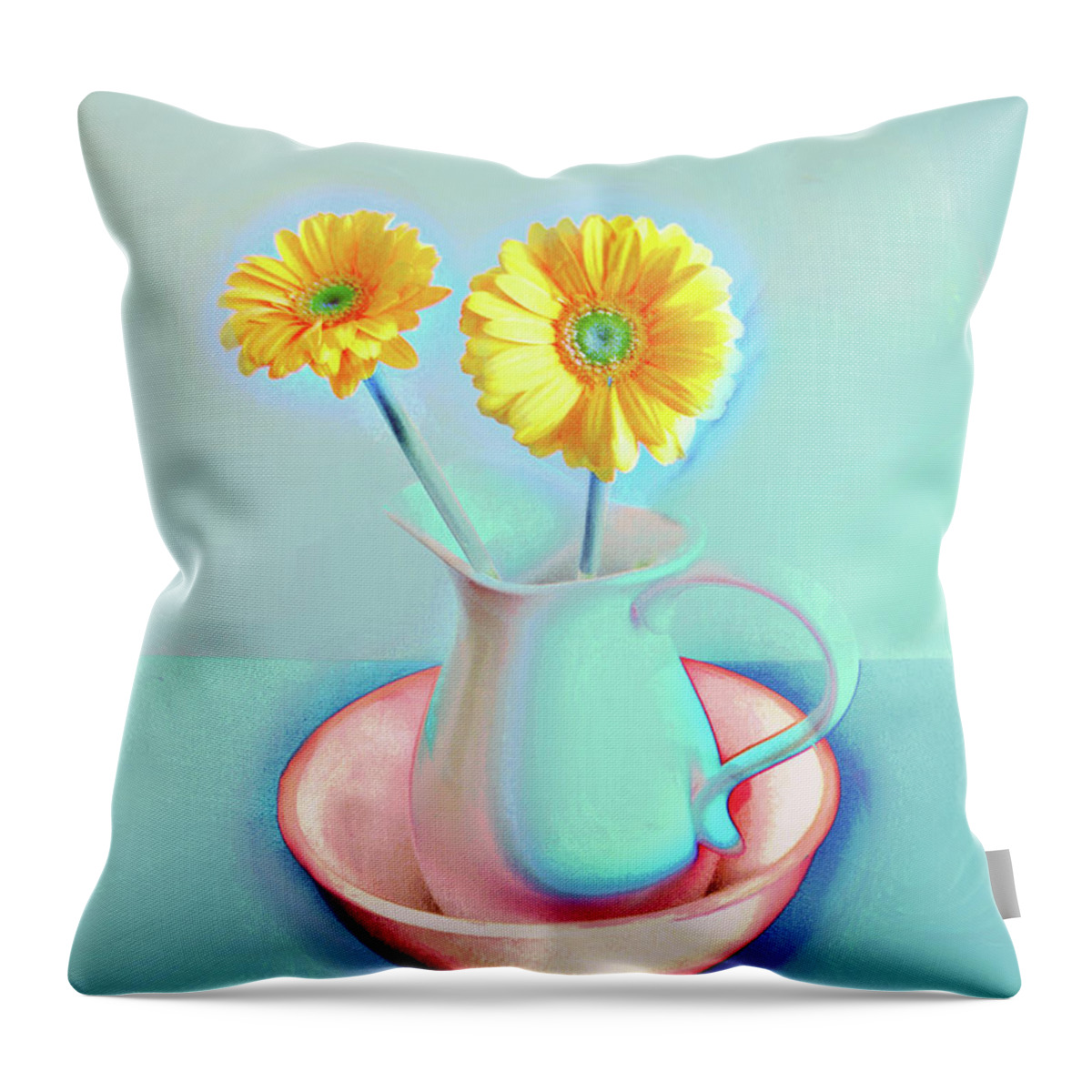 Abstract Art Throw Pillow featuring the digital art Abstract Floral Art 276 by Miss Pet Sitter