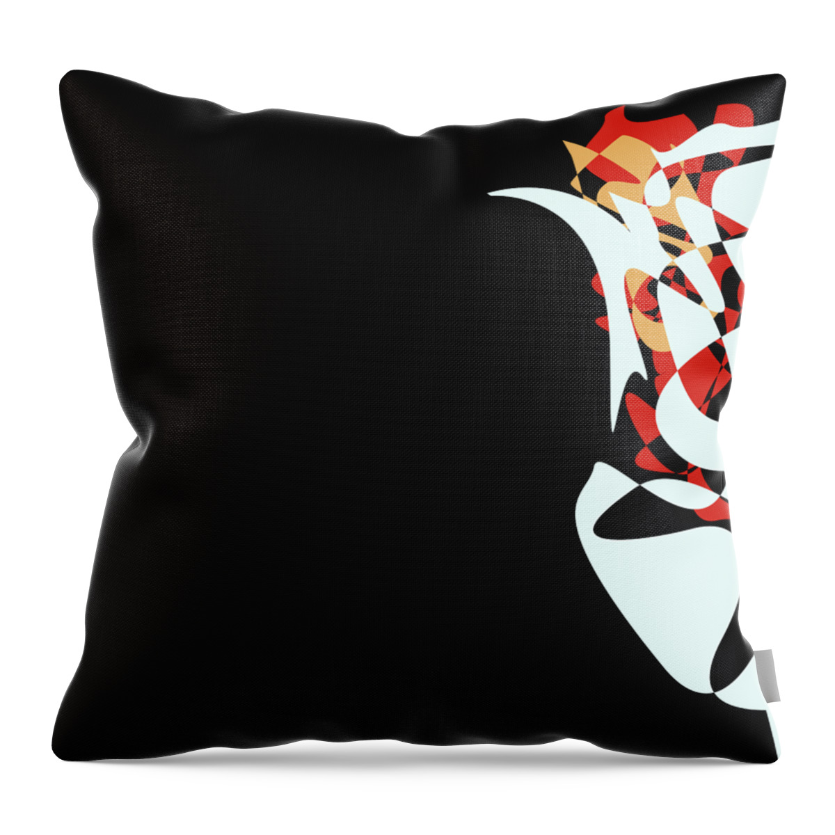 Abstract In The Living Room Throw Pillow featuring the digital art Abstract Flower 1 by David Bridburg