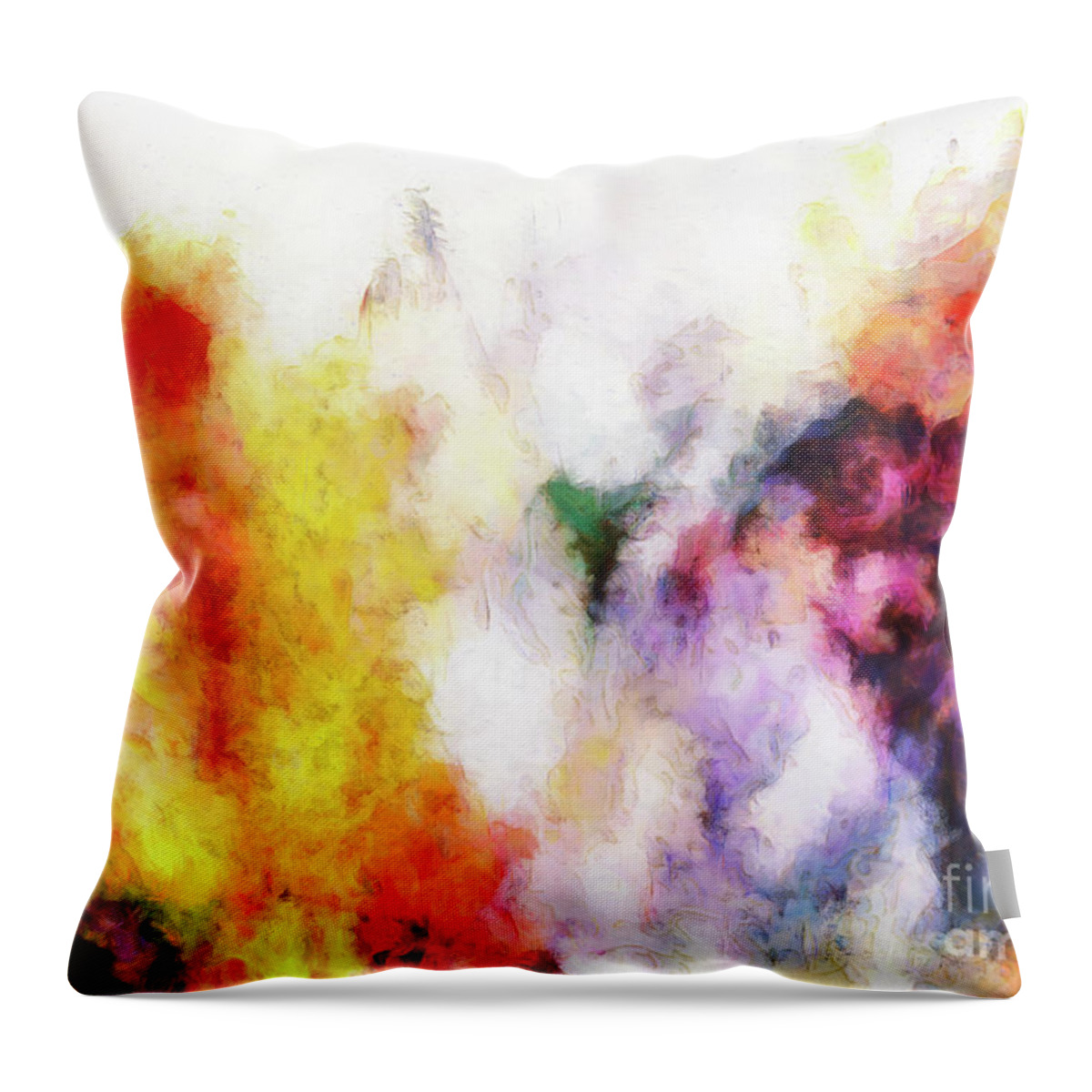 Abstract Floral Art Throw Pillow featuring the digital art Abstract Flowers by Claire Bull