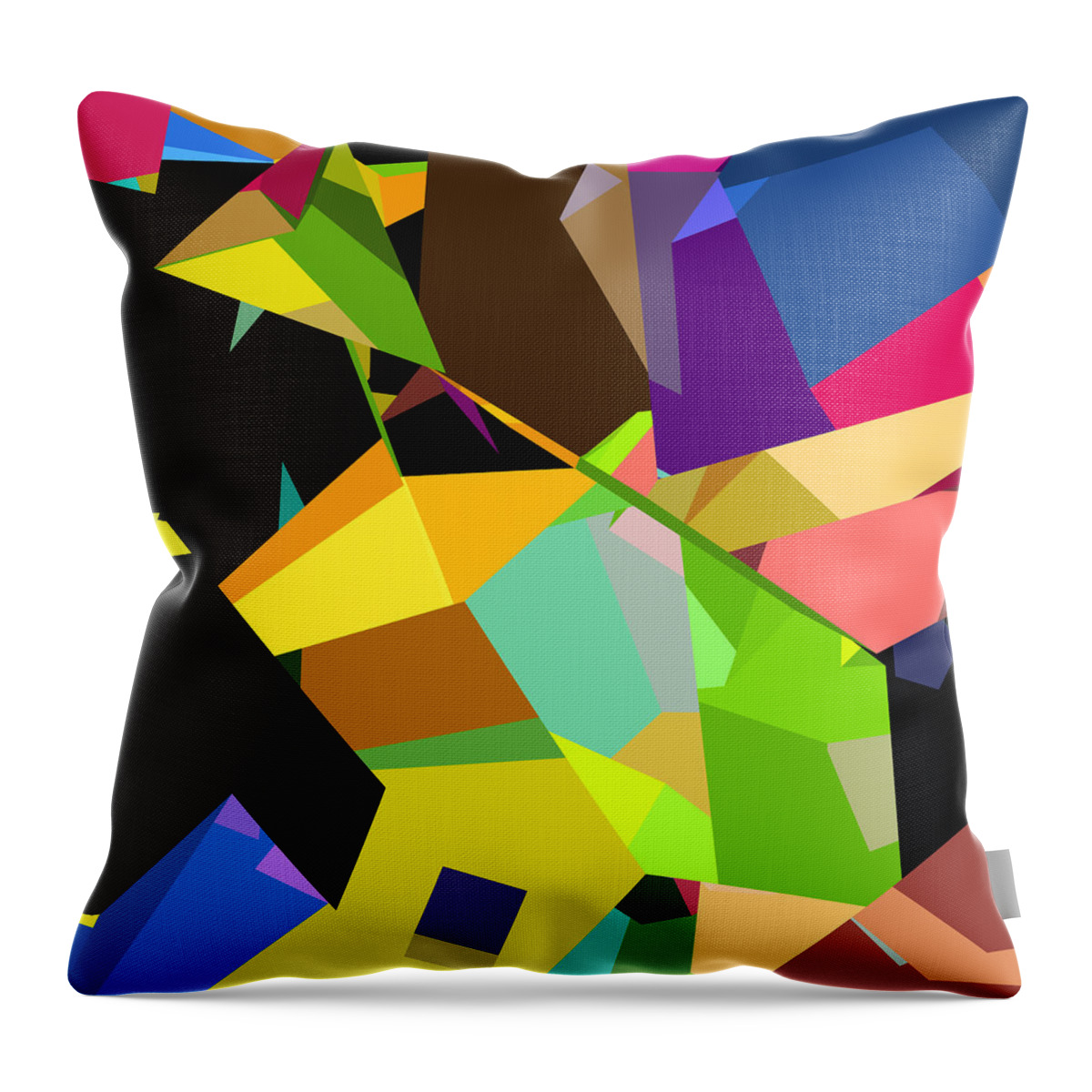 Abstract Throw Pillow featuring the digital art Abstract Fractal Cage 1 by Russell Kightley