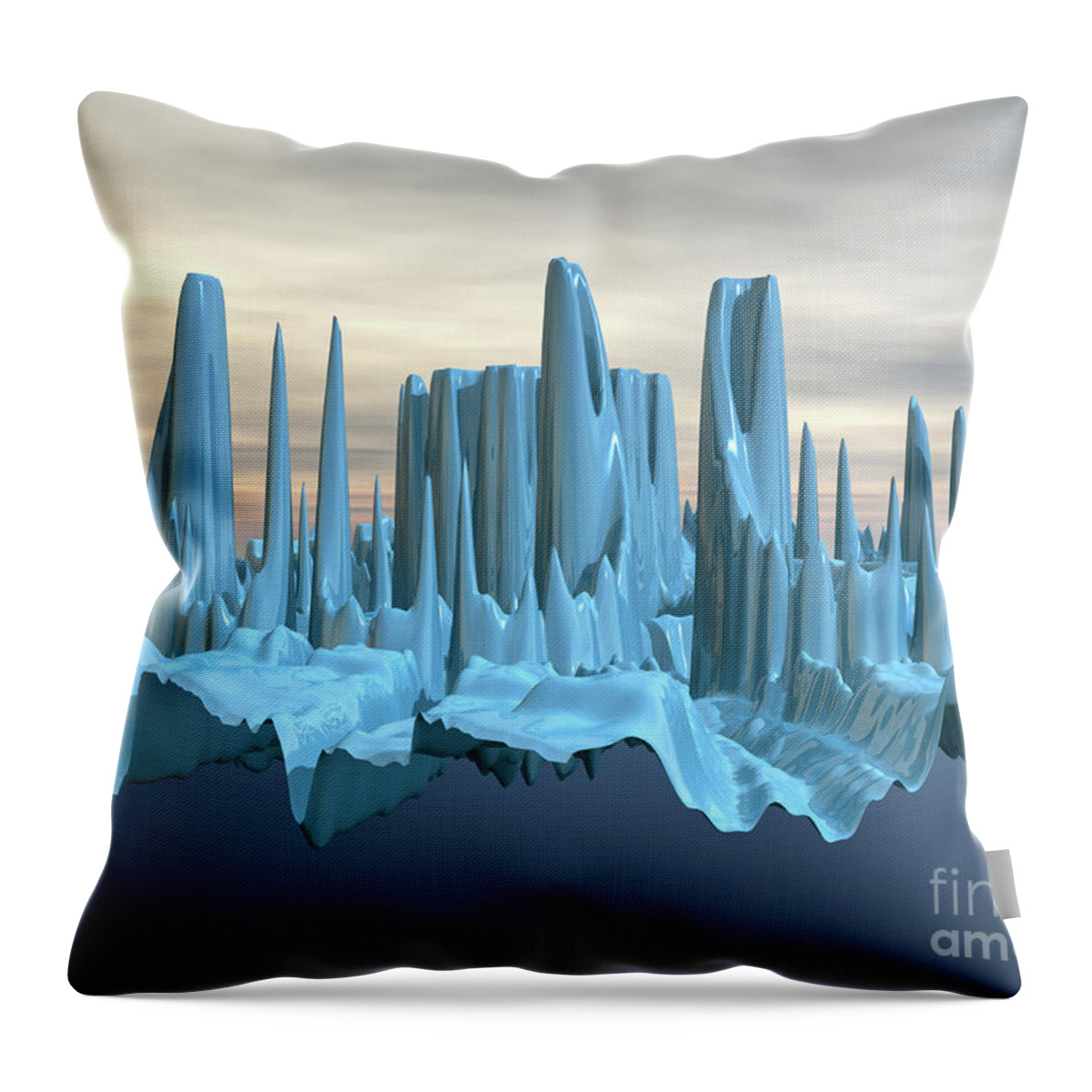 Fractal Throw Pillow featuring the digital art Abstract Fractal by Phil Perkins