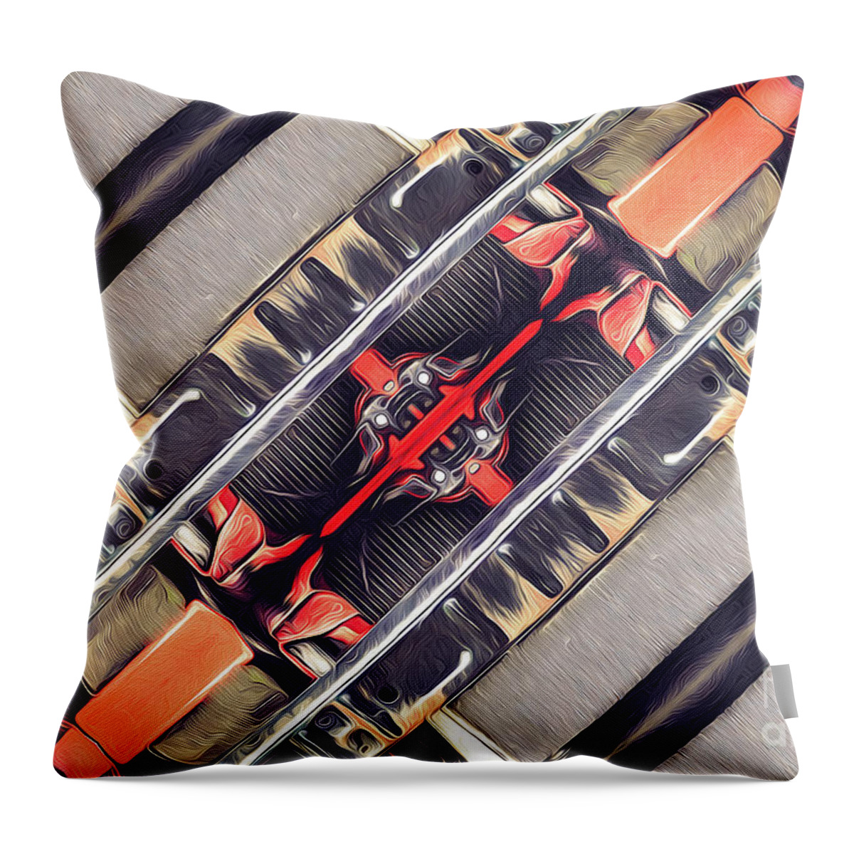 Geometric Throw Pillow featuring the digital art Abstract Geometric Automation by Phil Perkins