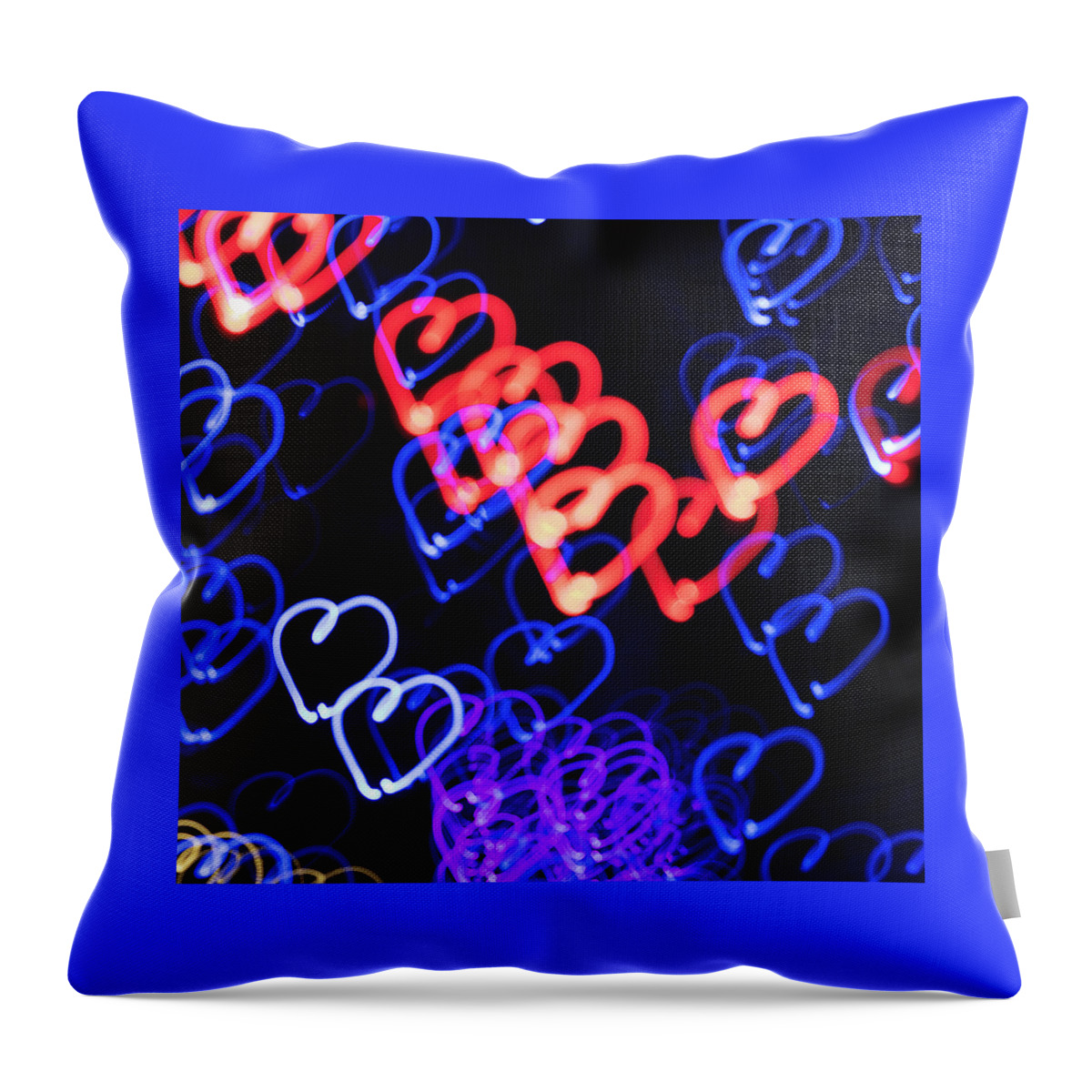Abstract Throw Pillow featuring the photograph Abstract Hearts Face Mask by Alan Bland