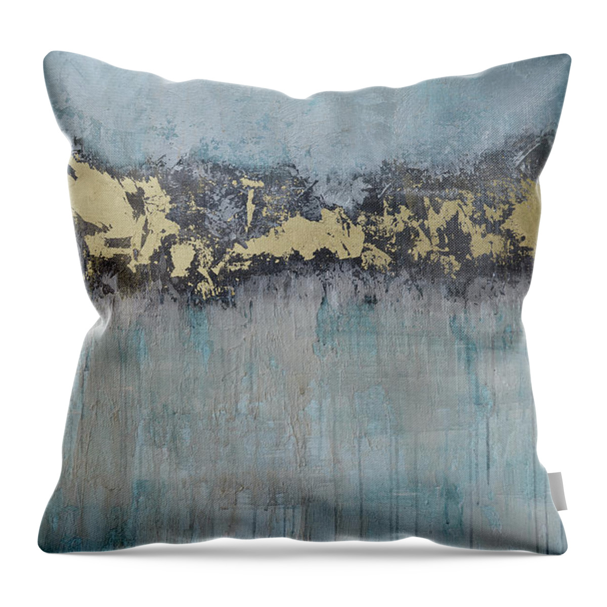 Blue Throw Pillow featuring the painting Abstract No. 2 by Shadia Derbyshire