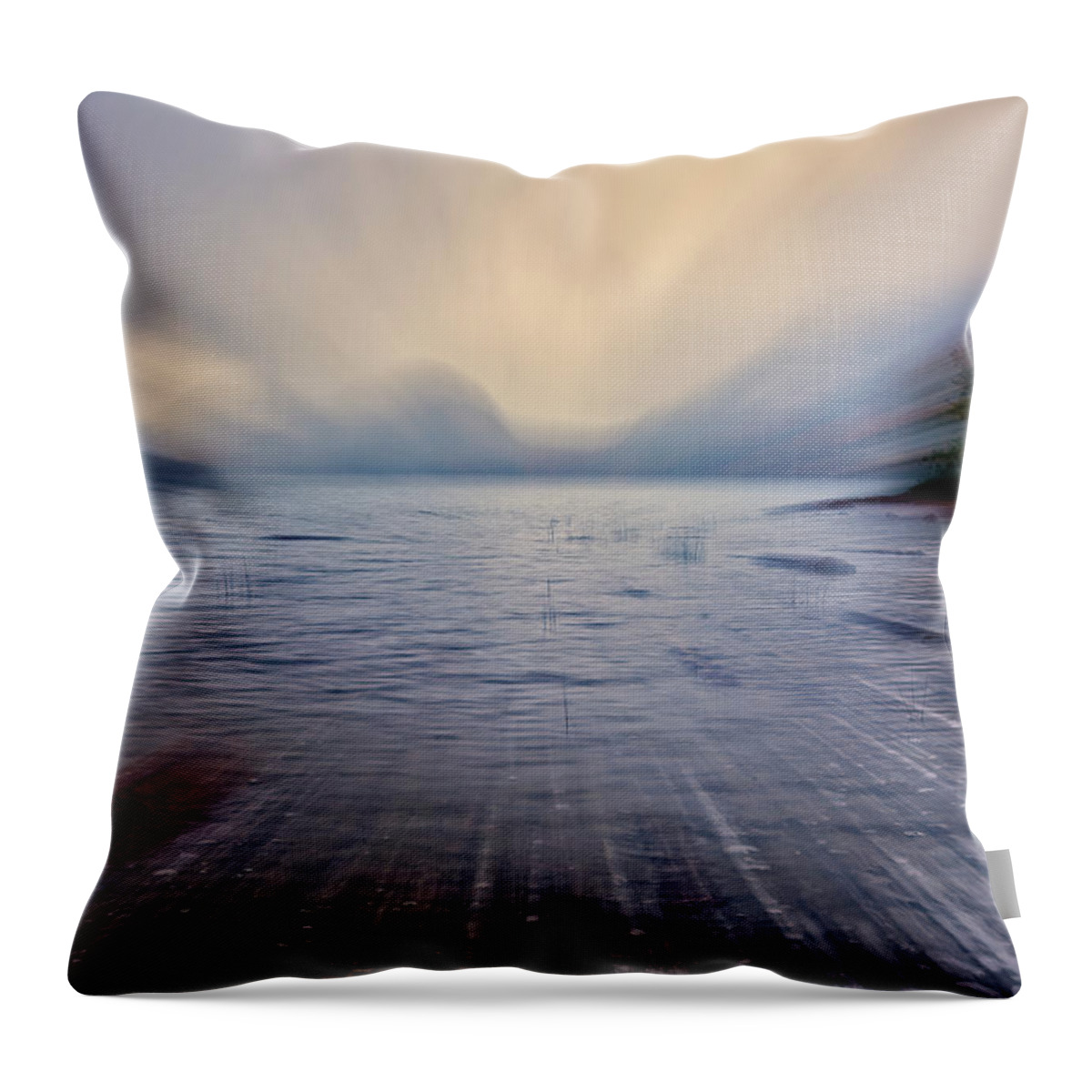 Maine Throw Pillow featuring the photograph Abstract of Jordan Pond by Jon Glaser