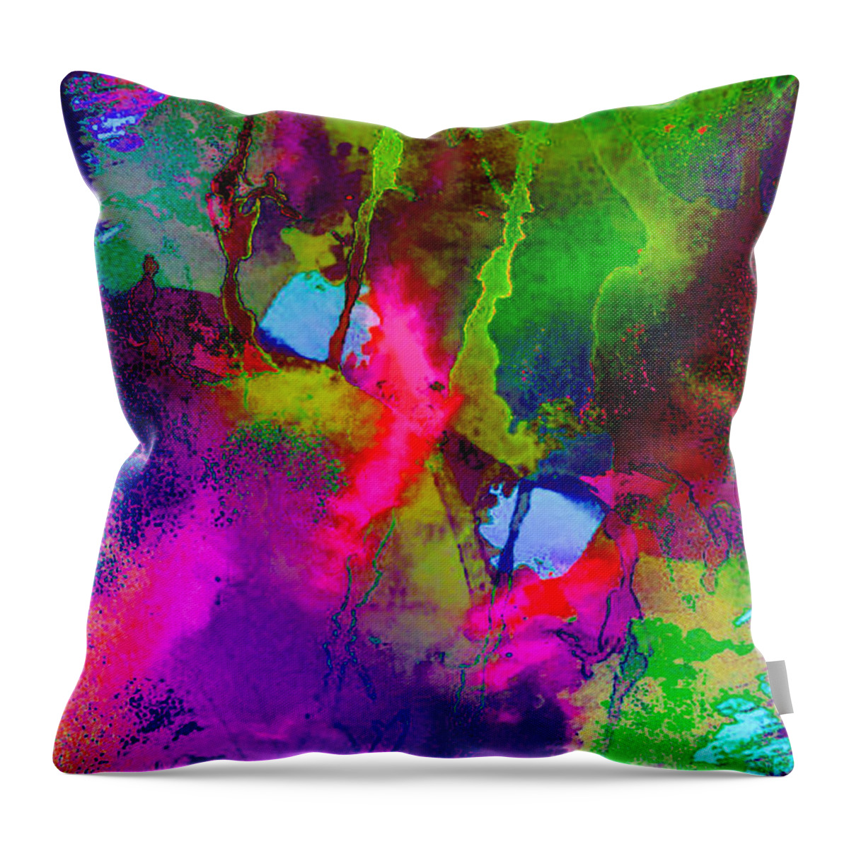 Lake Throw Pillow featuring the digital art Abstract Pink Clouds Overhead by Russel Considine