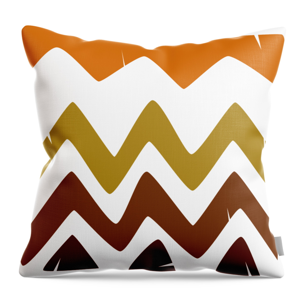 Abstract Throw Pillow featuring the drawing Abstract Retro shapes Set, Hand Painted Tribal Shapes, Retro Classic Colors, No 01 by Mounir Khalfouf
