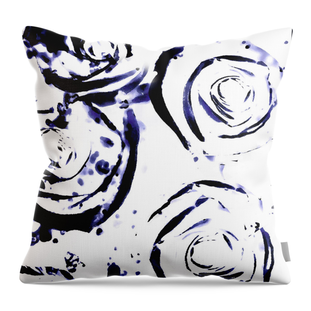 Abstract Throw Pillow featuring the mixed media Abstract Rose Outlines Pattern by Sharon Williams Eng