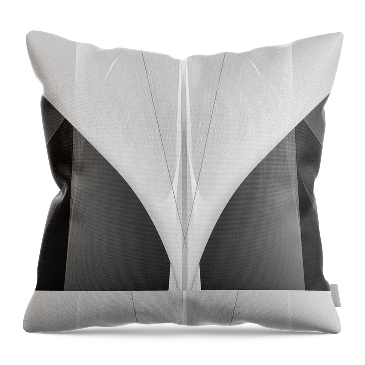 Black And White; Noir; Monochrome; Abstract; Design; Sails; Boating; Nautical; Sailing; Sailcloth; Minimal; Minimalism; Bob Orsillo; Copyright Bob Orsillo All Rights Reserved; Orsillo; Photograph; Photography Throw Pillow featuring the photograph Abstract Sailcloth 1 by Bob Orsillo