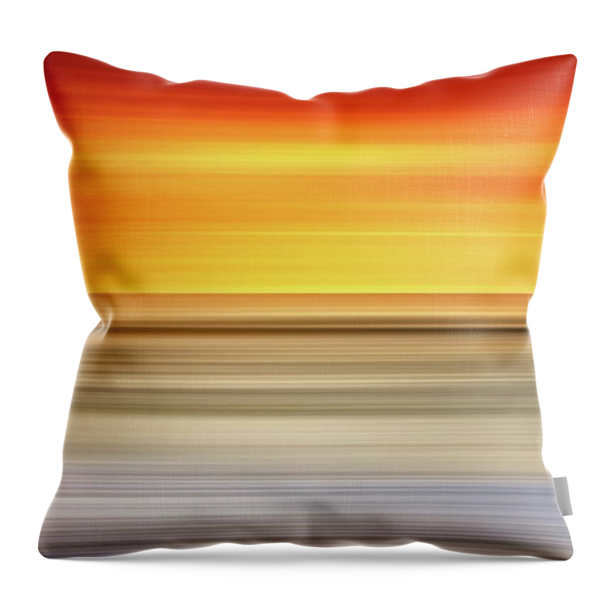 Abstract Pano Throw Pillow featuring the digital art Abstract sunset colors over a seascape by Stefano Senise