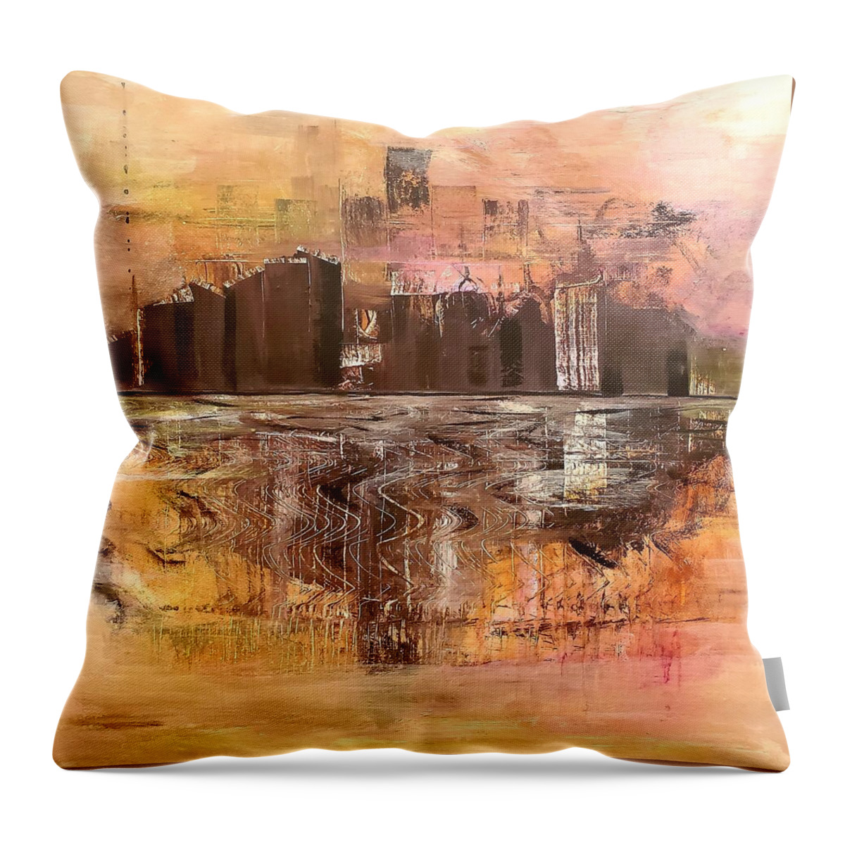 Cityscape Throw Pillow featuring the painting Abstract Twenty Twenty by Lisa Kaiser
