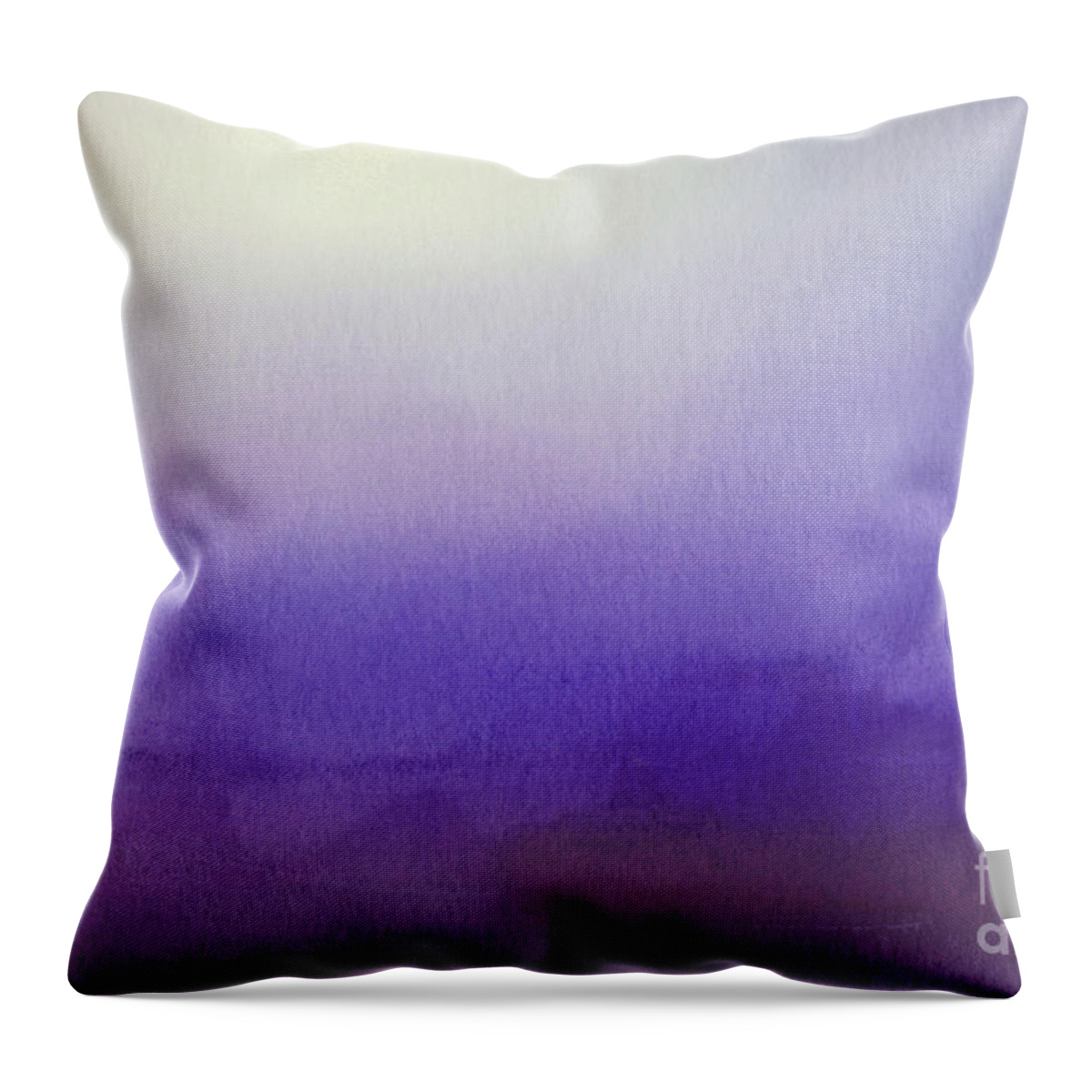 Purple Throw Pillow featuring the painting Abstract Watercolor Blend Dark - Light Purple and White Paper Texture by PIPA Fine Art - Simply Solid