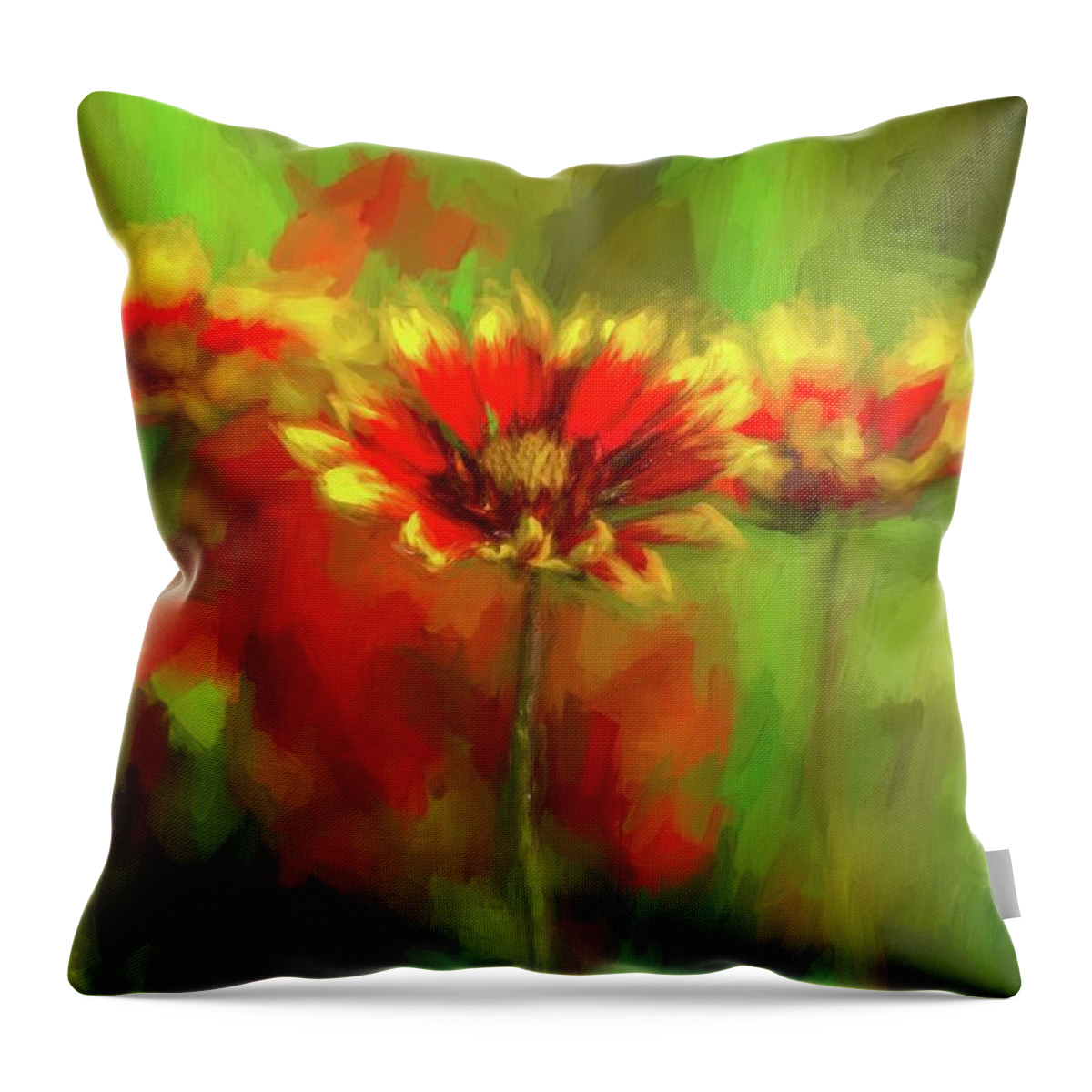 Nature Throw Pillow featuring the photograph Abstract Wildflowers by Linda Shannon Morgan