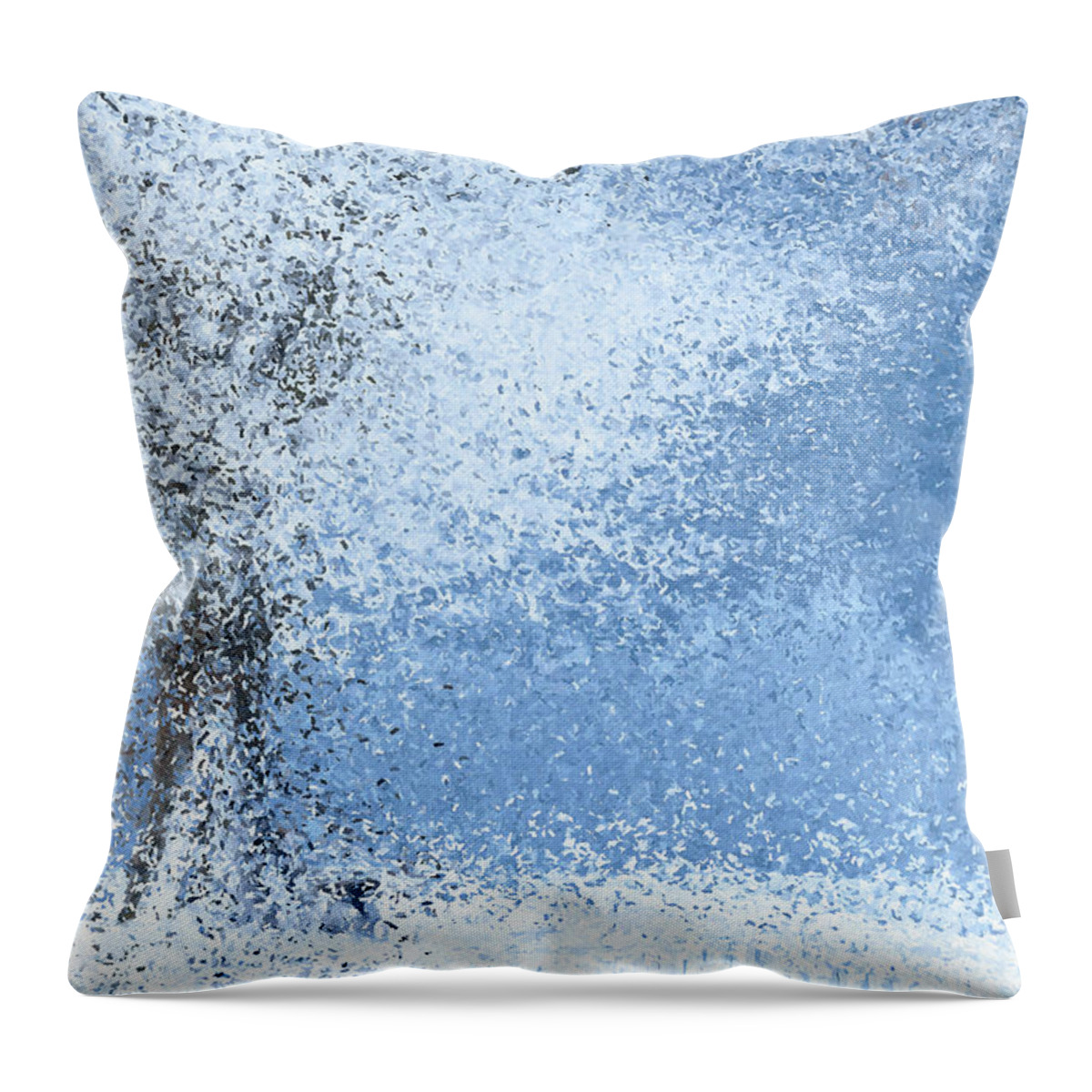 Winter Throw Pillow featuring the mixed media Abstract Winter Scene by Alex Mir