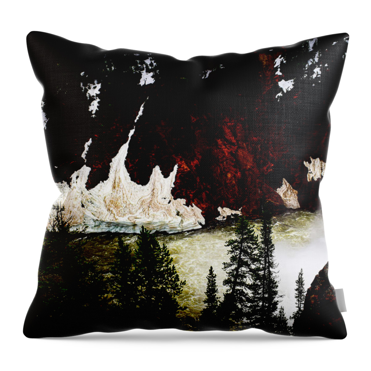 Abstract Photography Throw Pillow featuring the photograph Abstract Yellowstone Photography 20180519-124 by Rowan Lyford